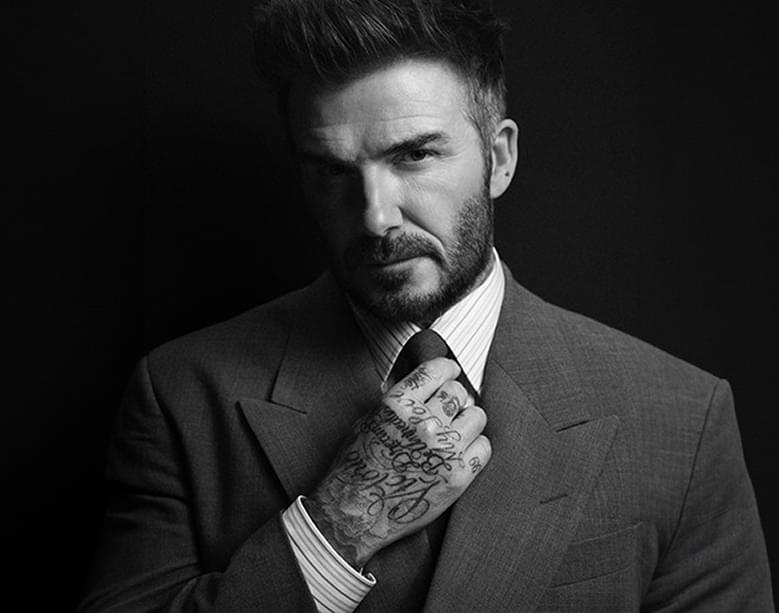 black and white photo David Backham