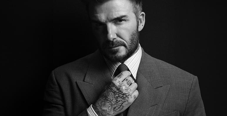 black and white photo David Backham