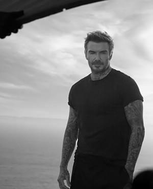 black and white photo David Backham